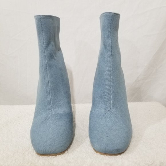 Forever 21 blue clear heal boots with zippers - Picture 4 of 10